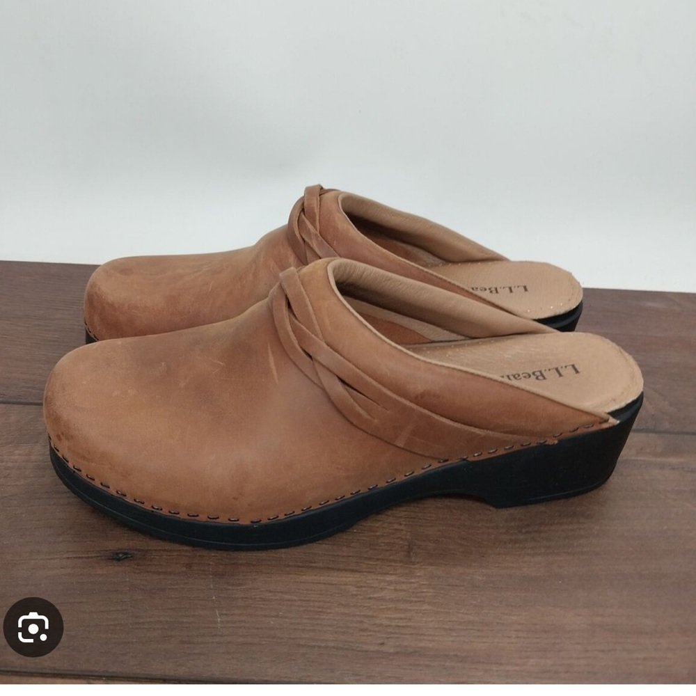 Vintage L.L. Bean Clogs Leather Upper Comfort